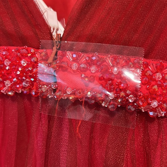 $498 NWT Mac Duggal Ombré Pleated Bust Tulle Dress w/Beaded Belt #20378 (Size 2) - Picture 12 of 12